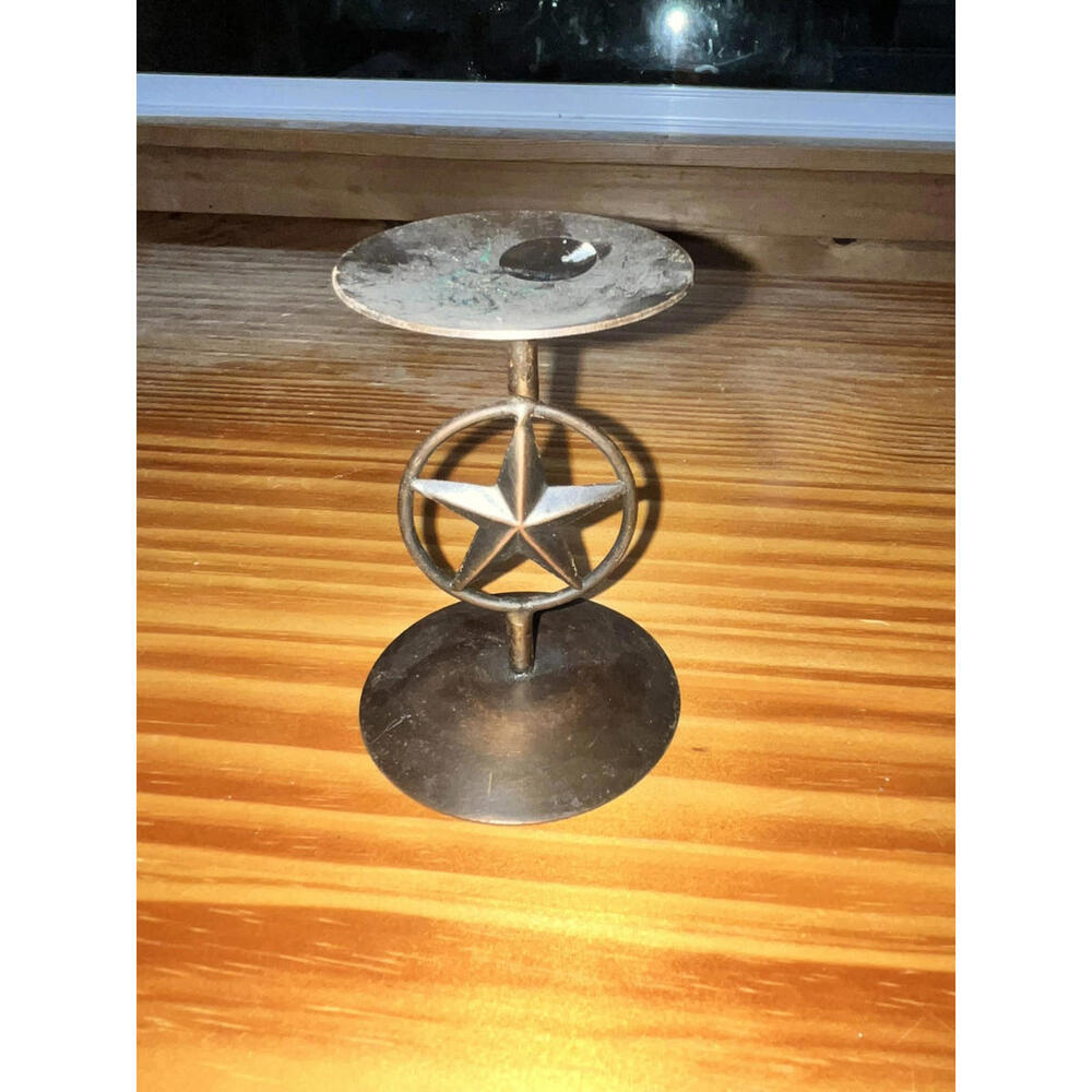 Bronze Colored Votive Candle Stand With Star Accent